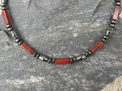 $31.49 • Buy Men’s Womens Magnetic Hematite Necklace Bracelet Anklet Red Poppy Jasper