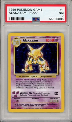 $44.99 • Buy 1999 Pokemon Game Alakazam Holo Base Set #1/102 Unlimited PSA 7