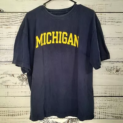 Michigan T Shirt Mens XL Blue Wolverines College Football NCAA Sports University • $15.29