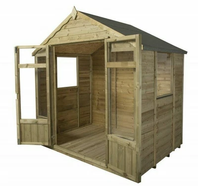 £769.94 • Buy 7x5 GARDEN OAKLEY OVERLAP SUMMERHOUSE DOUBLE DOORS STUDIO ROOM OFFICE SHED 7FT