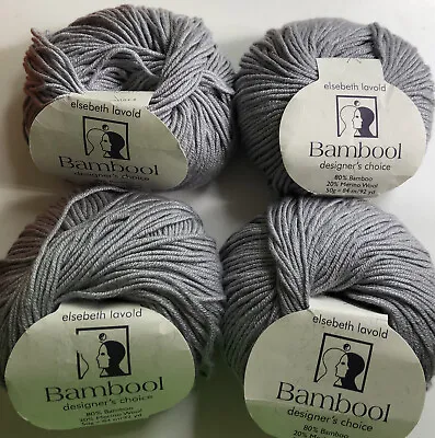 Elsebeth Lavold Bambool Yarn 80% Bamboo/20% Merino Wool- Pale Slate • $6