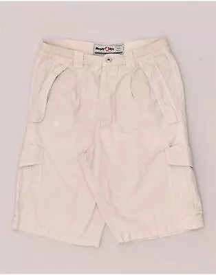 MURPHY & NYE Mens Cargo Shorts W33 Medium Off White Cotton GL10 • £12.35