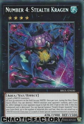 $3.99 • Buy YUGIOH BROL-EN030 Number 4: Stealth Kragen Secret Rare 1st Edition NM