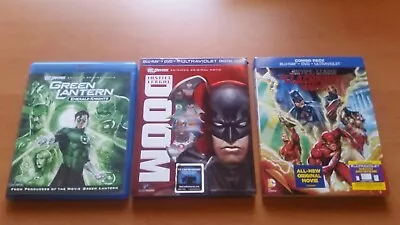 JUSTICE LEAGUE DC Blu-ray DVD Lot BATMAN Animated Green Lantern Extras DOOM • $19