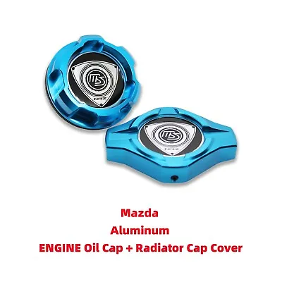 Aluminum ENGINE Oil Cap & Radiator Cover For Mazda RX8 RX7 MIATA PROTEGE 626 323 • $29.99