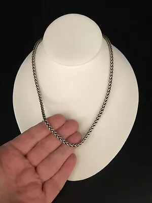 Vintage David Yurman Sterling Silver Wheat Chain Necklace 22  G-25 • $359