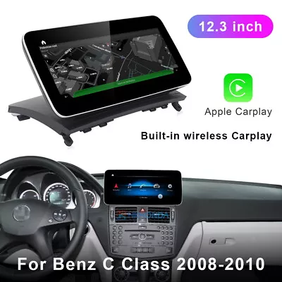 12.3  Android 10 Car GPS Touch Navi Screen For Mercedes Benz C Class 2008-2010 • $613.49