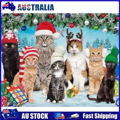 AU DIY Diamond Painting Kit Christmas Cats Square Diamond Picture Handicraft • $9.88