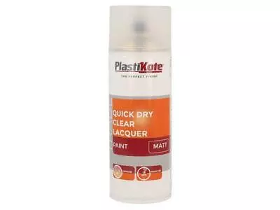 Plastikote Trade Quick Dry Clear Lacquer Spray Matt 400Ml PKT71003 • £9.92