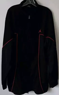 NIKE Air Jordan Jacket Adult 2XL Black Red Full Zip Basketball Track Jacket • $39.99