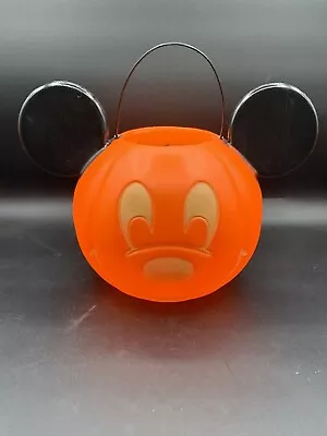Disney Mickey Mouse Halloween Candy Bucket Pail Pumpkin Blow Mold Trick Or Treat • $16.99