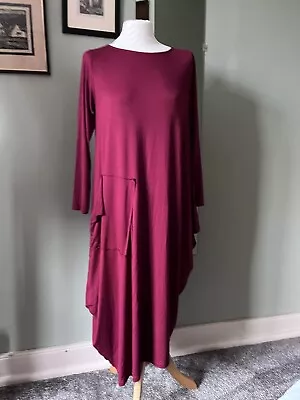 Yongkim Lagenlook Draped Balloon Style Jersey Dress 10 • £12