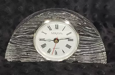 Mikasa LUDLOW Crystal Glass Clock Battery Operated Quartz 5065419 WORKS GREAT • $19.99