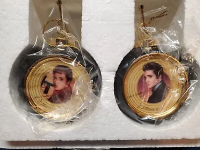 1999 Bradford Exchange  Elvis  Ornaments Hearbreak Hotel & Jailhouse Rock • $11.99