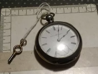 Elgin Antique American Running Key Wind Pocket Watch In Solid Silver Case - 1885 • $68