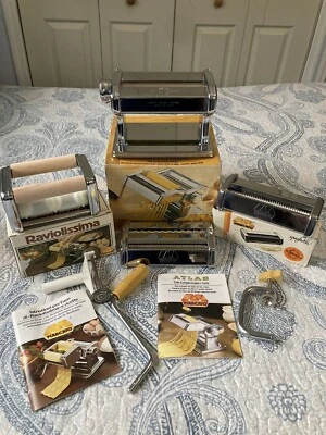 $99.99 • Buy Vintage Marcato Atlas 150 Raviolissima & Spaghetti With Boxes  Excellent