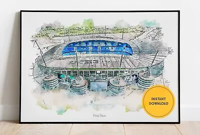 Manchester City Wall Art Football Poster Digital Art Print Minimalist Print • £4.95