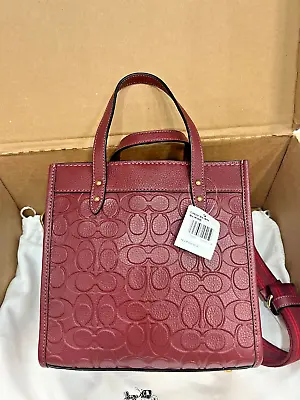 New Coach Ivory Signature Leather Field Tote 22 Dusty Bag And Box Included • $380
