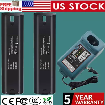 2Pack For MAKITA 9.6VOLT Battery / Charger 9000 9001 632007-4 191681-2 9033 9102 • $400