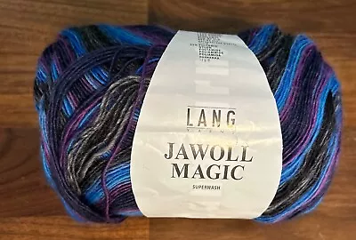 NEW Lang 'Jawoll Magic' Superwash Fingering Sock Yarn ~ (Blues/purple/gray) 100g • $16.20