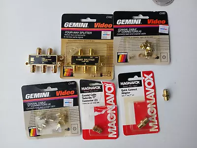 Lot Of Coaxial F Connectors And 4 Way Splitters • $7.99