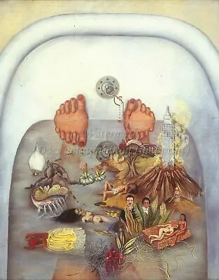 FRIDA KAHLO Surrealism Art Premium Canvas Print  What The Water Gave Me  11x14 • $14.99