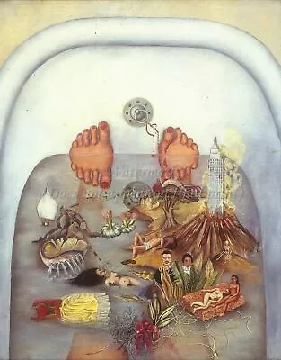 FRIDA KAHLO Surrealism Art Premium Canvas Print  What The Water Gave Me  18x24 • $24.99