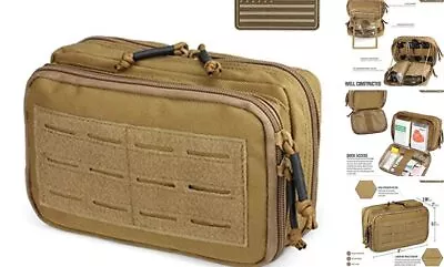 WYNEX Tactical Molle Gear Pouch Molle Admin Pouches EDC Tool Bag With Khaki • $21.38