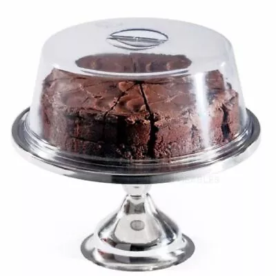 Stainless Steel Cake Stand With Domed Polycarbonate Cake Cover 30cm  • £27.95