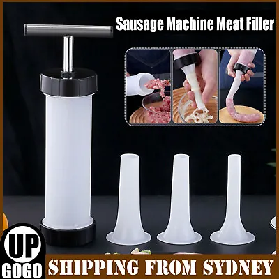 $14.35 • Buy Kitchen Manual Sausage Machine Meat Stuffer Filler Hand Operated Salami Maker AU