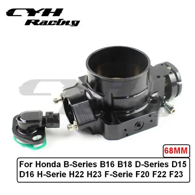 68MM Aluminum Throttle Body+Tps For Honda B-Series B16 B18 D-Series D15 D16 • $92.48