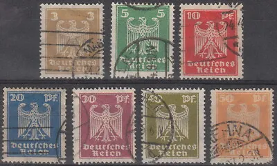 Stamp Germany Reich Mi 355-61 Sc 330-6 1924 Imperial Eagle Deutsches Berlin Used • $3.29