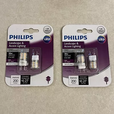 (2) Philips 20W Equivalent T4 G8 Bi-Pin Base LED Special Light Bulb 2 PACK X 2 • $16.99