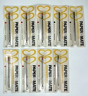 VTG 1983 Paper Mate Powerpoint Ink Pen Refills Lot Of 9 - 6 Red 3 Black SEALED • $44.95