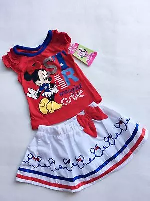 2Pcs Set Minnie Mouse Disney Girls Skirt Toddle Outfit Clothing • $17.85