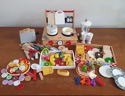 £65 • Buy Wooden Toy Food Bundle Baby Toddler Montessori Educational Kitchen Cutting 
