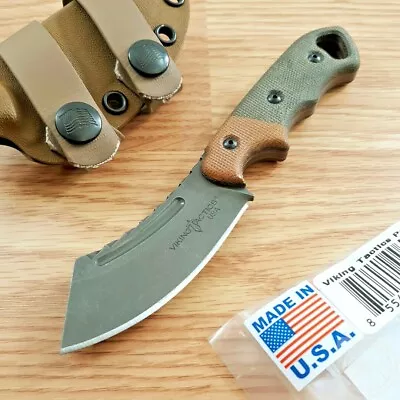 Viking Tactics The Patriot Fixed Knife 3  1095HC Steel Full Blade Micarta Handle • $223.49