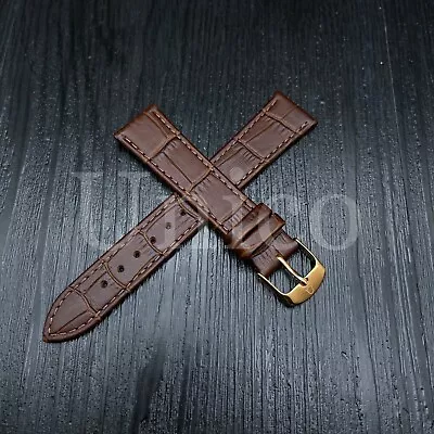 19 MM Brown Genuine Leather Strap Band Soft Vintage Replacement Rose Gold Buckle • $10.99