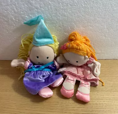 Manhattan Toy Princess Ballerina Hand Puppet Lot Of 2 Yarn Hair Pretend Play Toy • $15.29