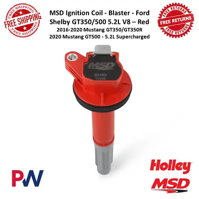 MSD Ignition Coil Blaster Red For 16-20 Ford Mustang Shelby GT350/500 5.2L V8 • $80.12