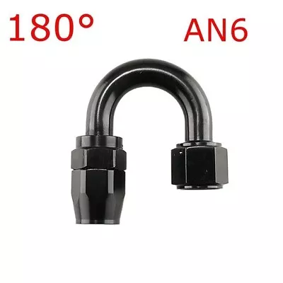 £9.49 • Buy AN -6 AN6 ( 6AN ) 180 Degree FastFlow Stealth Black Hose Fitting