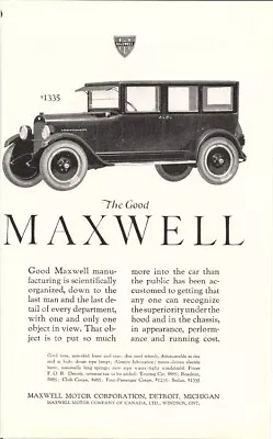 Maxwell Price 1335 Dollars 1910s Vintage Ad The Good Maxwell  • $8.50