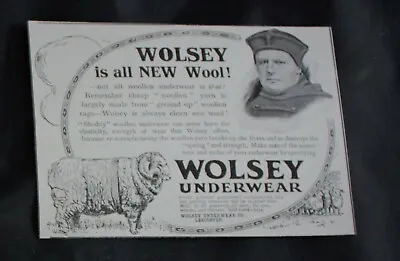 £1.99 • Buy 1912 Small Print Ad 'WOLSEY ALL WOOLLEN UNDERWEAR' 5  X 3.5 