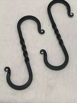 S Hooks Set Of 2 6 Inch Black Hand Forged Blacksmith S Hook Campfire Pot • $16.95