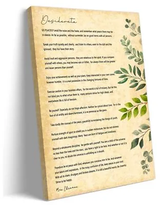 Desiderata Poem Framed Wall Art Motivational Poster Max Ehrmann Book Quotes Wall • $33.68