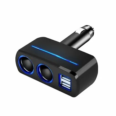 2 Way 12V Multi Socket Car Cigarette Lighter Splitter Dual USB Charger Adapter • $18.99