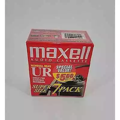 New Sealed! 7 Pack Maxell UR 90 Minute Blank Audio Cassette Tapes Normal Bias • $13.46
