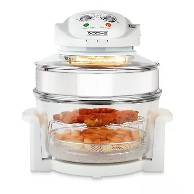 Air Fryer Halogen Convection Oven Multi Function Low Fat Cooker 1400W White 17L • £34.99