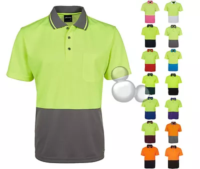 Mens Hi Vis Polo Shirt Size XS S M L XL 2XL 3XL 4XL 5XL 7XL 9XL 10-11XL Work Viz • $19.99