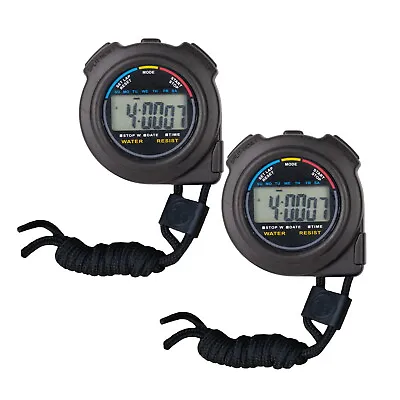 2X Handheld Stop Watch Digital Chronograph Sports Counter StopWatch Timer Alarm • $20.40